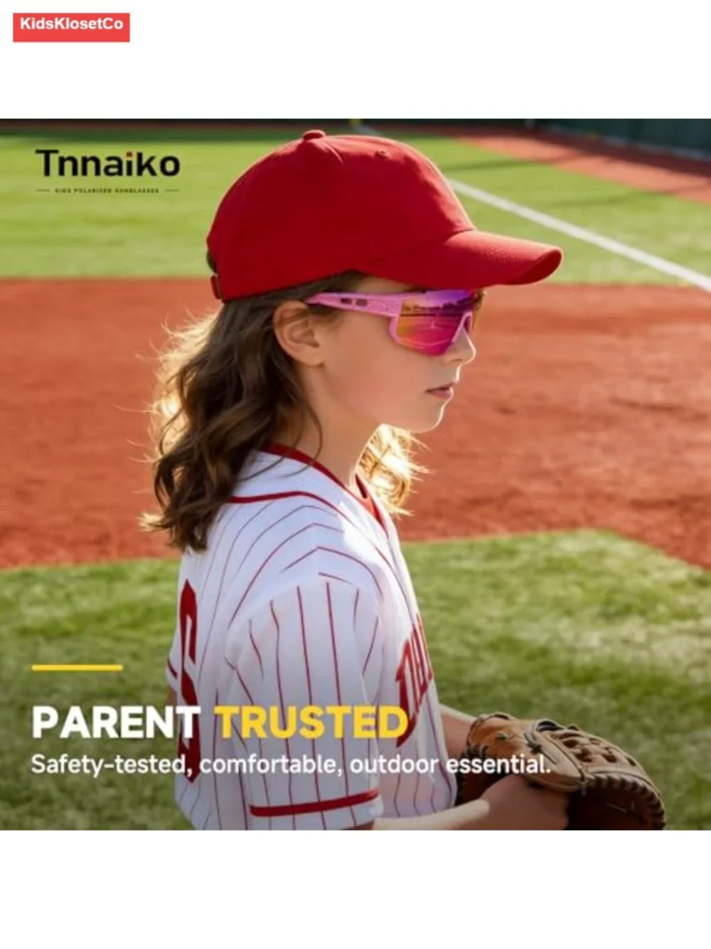 Youth Polarized Sports Sunglasses for Baseball Cycling UV Protection
